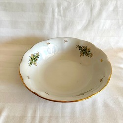 Riga porcelain. Large salad bowl with a flower sticker.