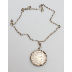 Silver coin with a chain - 