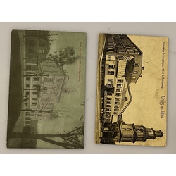 2 открытки «Отель и школа в Лиепае»