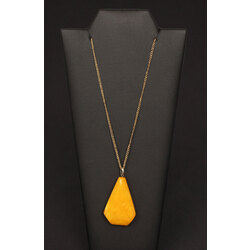 Amber pendant with gold-plated silver chain 