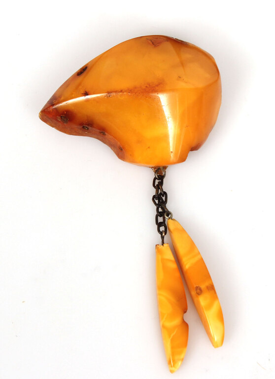 100% Natural Baltic amber brooch, 17 years old