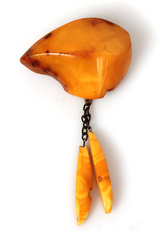 100% Natural Baltic amber brooch, 17 years old