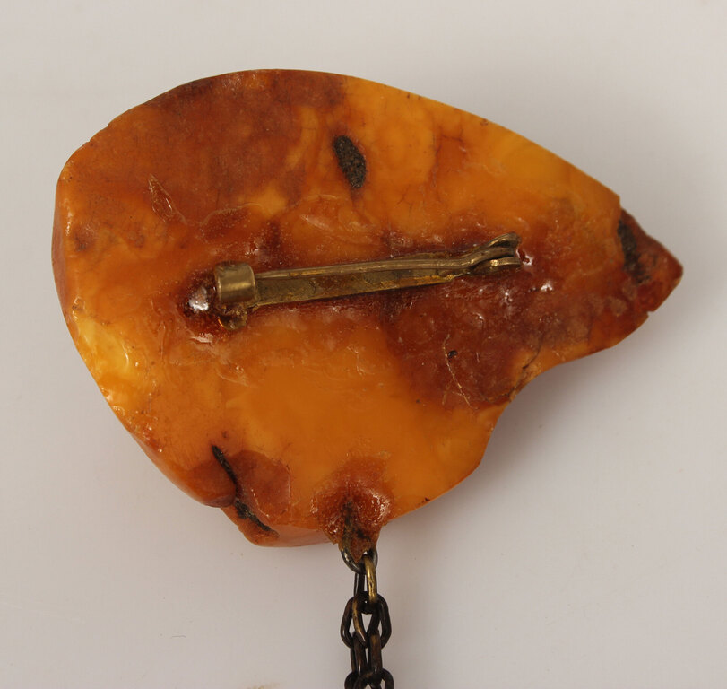 100% Natural Baltic amber brooch, 17 years old