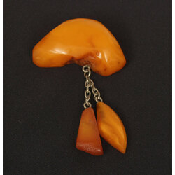 100% Natural Baltic amber brooch, 6g