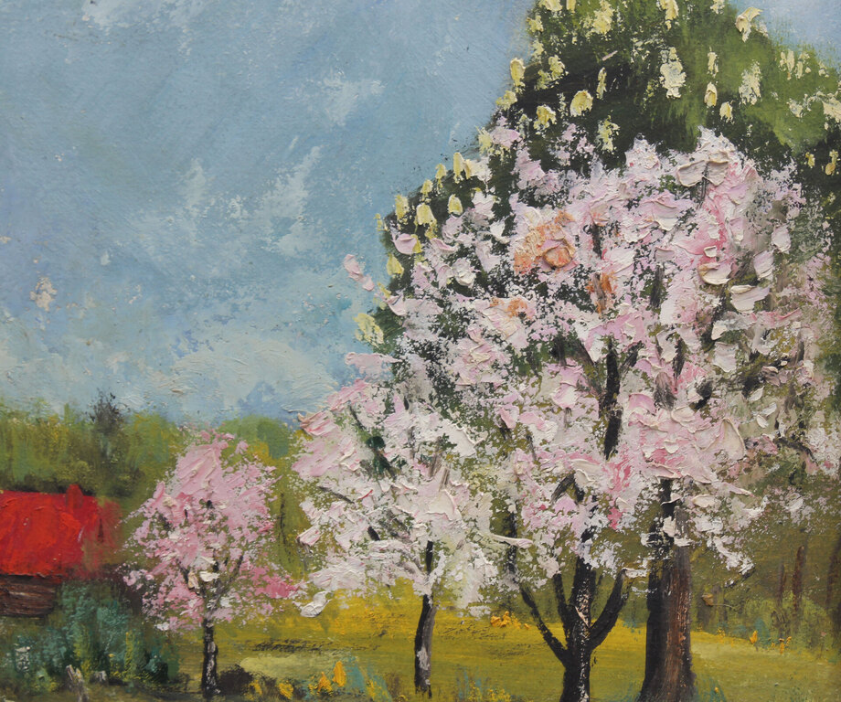 Blossoming apple trees