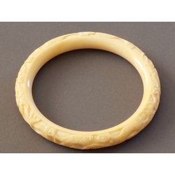 Antique Chinese Handmade Bone Bracelet with Dragon Motif