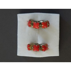 vintage coral ear clips