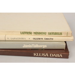 4 книги – «Натюрморт в латвийской живописи»; «Янис Тальбергс. Запах хлеба»; «Ольгерц Абелите»; «Современная латвийская акварель»