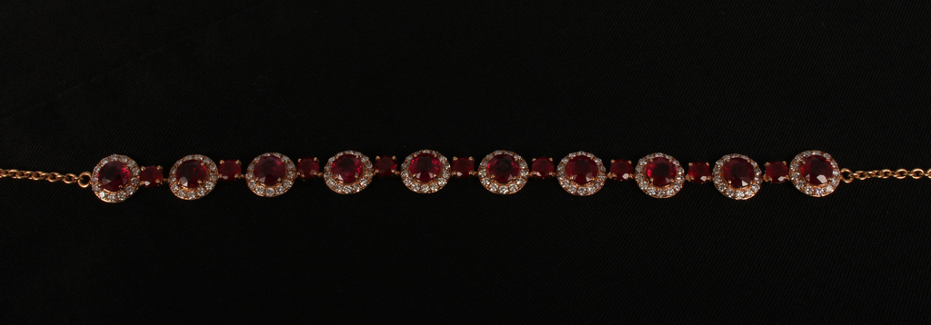 18K rose gold bracelet with rubies and diamonds