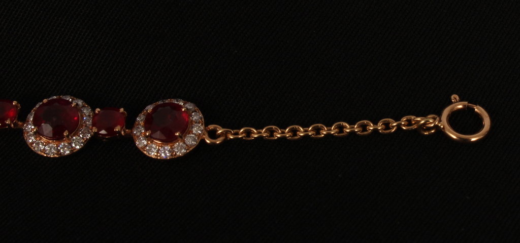 18K rose gold bracelet with rubies and diamonds