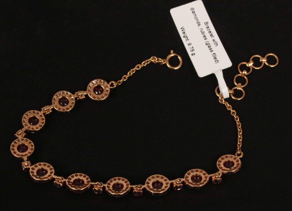 18K rose gold bracelet with rubies and diamonds