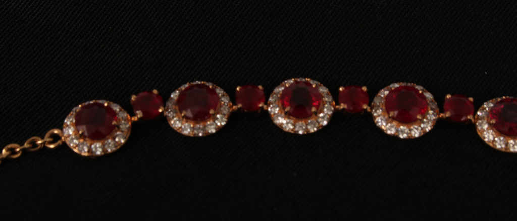 18K rose gold bracelet with rubies and diamonds