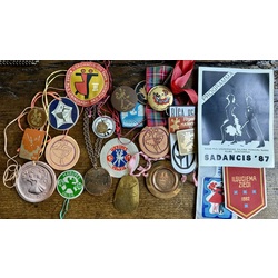 Medals, commemorative badges and pennants for ballroom dancing. Eighties