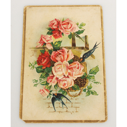 Postcard Roses and swallows