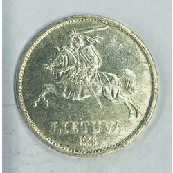 Silver coin of 1936 10 Lithuanian litas