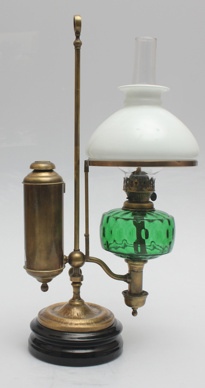 A very rare bronze kerosene lamp