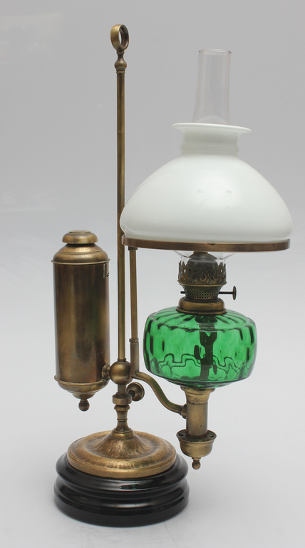 A very rare bronze kerosene lamp