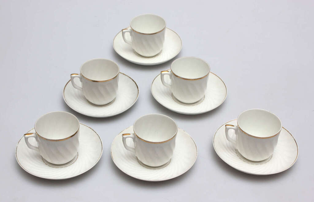 Kuznetsov porcelain cups with saucers 6 pcs.