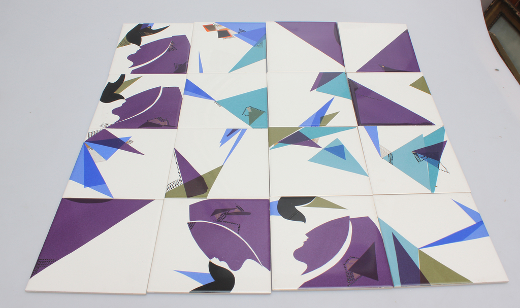 Decorative painted tiles 16 pcs. 