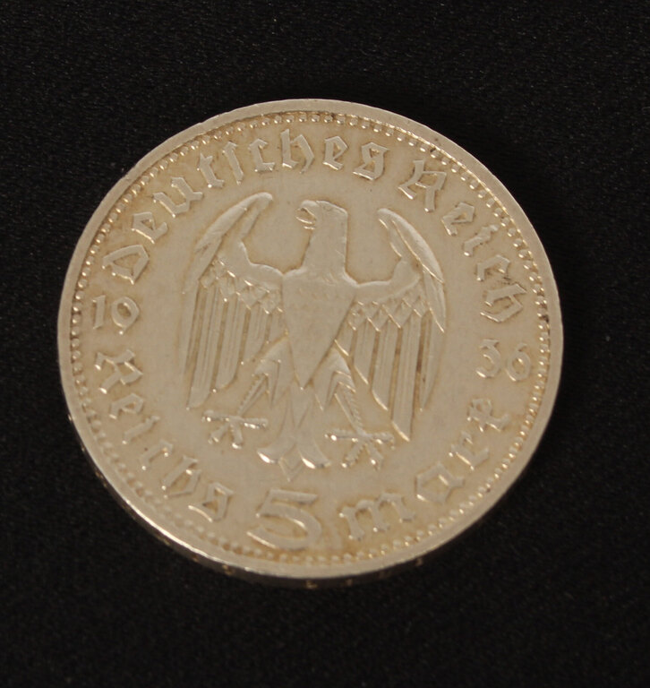 Silver coin 5 reichsmarks 1936