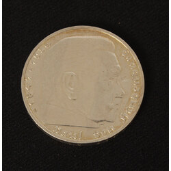 Серебряная монета 5 рейхсмарок 1936 года.