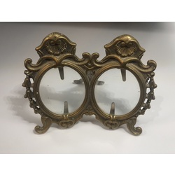 Bronze duo portrait photo frame