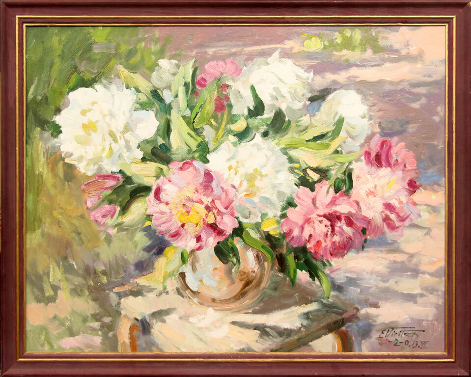 Still life with peonies