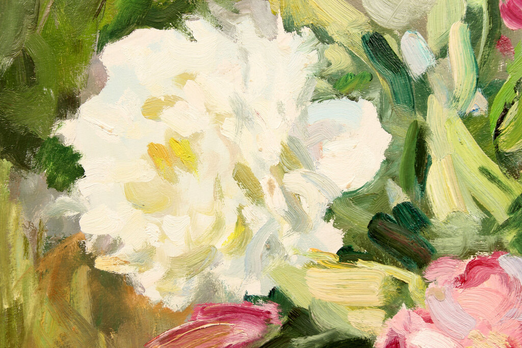 Still life with peonies