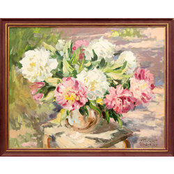 Still life with peonies