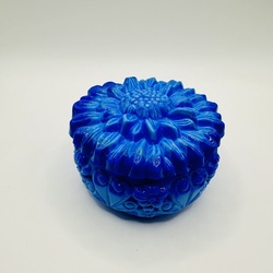 Box Czechoslovakia Azure glass Chrysanthemum