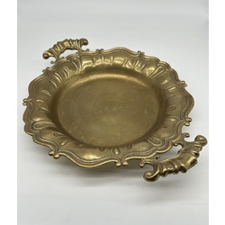 Bronze dish with two handles. 19th century. Biedermeier. Excellent preservation