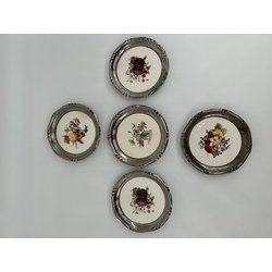 Dessert set Kuznetsovsky. Fruit motif. Silver amalgam. late 19th century.