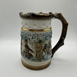 Cracker beer mug from 1960. Hunting. Handmade 