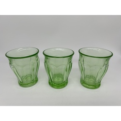 Glasses made of uranium glass. Old Bohemia. 20s of the last century.