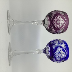 Two large Ilguciems wine glasses. Hand-carved.