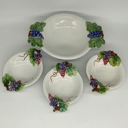 Porcelain set with fruits motive. Italy .1960-70, Lanzarin Antonio Ceramiche)