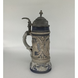 Old beer mug. Brand 1900. Germany. Hunting trophies.