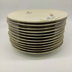 12 large Rosenthal dinner plates from the “Flowers” set. Art Deco .