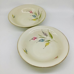 Two large bowls from the Rosenthal “Flowers” set. Hand painted and ivory porcelain. 30s. Germany