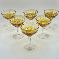 Champagne glasses.Val Sainte-Lambert. Hand-cut crystal. Excellent condition.