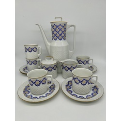 Coffee service in the Gothic style. Count von Ilmenau. Hand-painted and gold edging. Limited edition. Germany. 50s