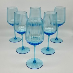 Tall wine glasses made of crystal with a little bit of cobalt. Art Deco.