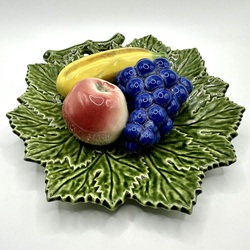 Ceramic fruit plate. Handmade.and painting. Excellent preservation. 30s. Kuznetsov?