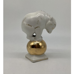 PFF Riga - Bear on the golden ball. 1960s, porcelain, gilding, 1st grade, h 11 cm