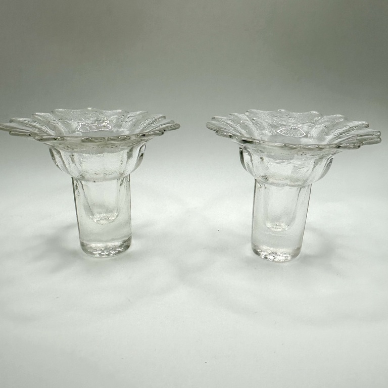 Gobel crystal. Handmade candlesticks. Hand sanding