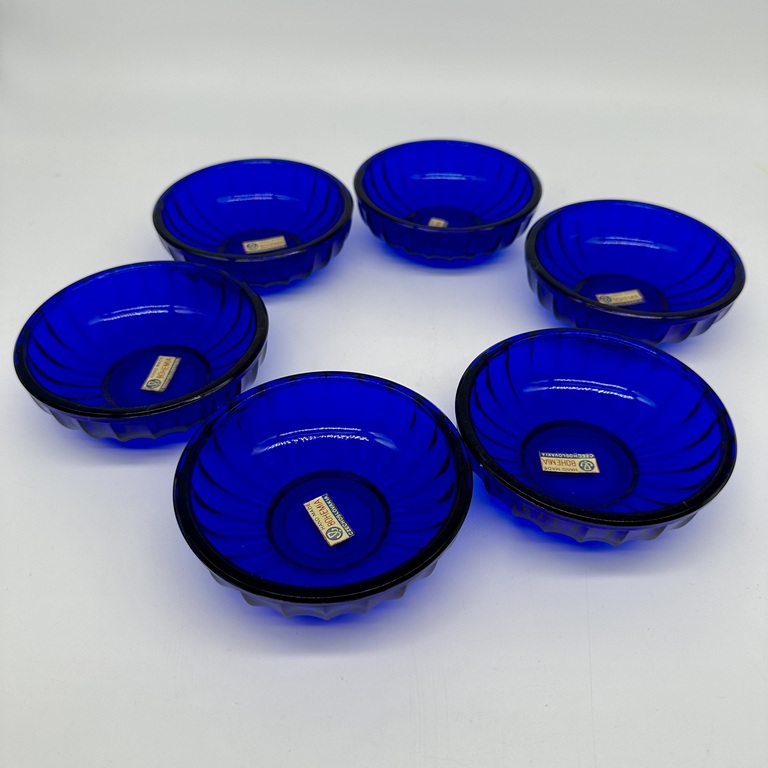 Cobalt bowls for jam. Bohemia Art Deco