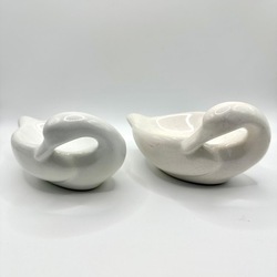 Two paired caviar bowls “Swan Fidelity” old stamp. Russia.