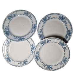 100 Years Old AVIS GUSTAFSBERG Sweden 1920s Authentic Set of 4 Plates - China Porcelain