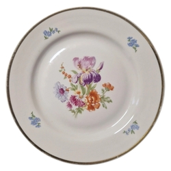 Dulevo porcelain collection plate from the 1970s - floral design with gold trim