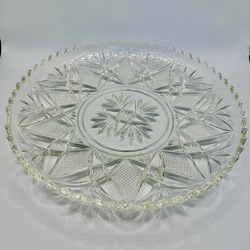 Large crystal dish for Ilguciems cake. Antique crystal